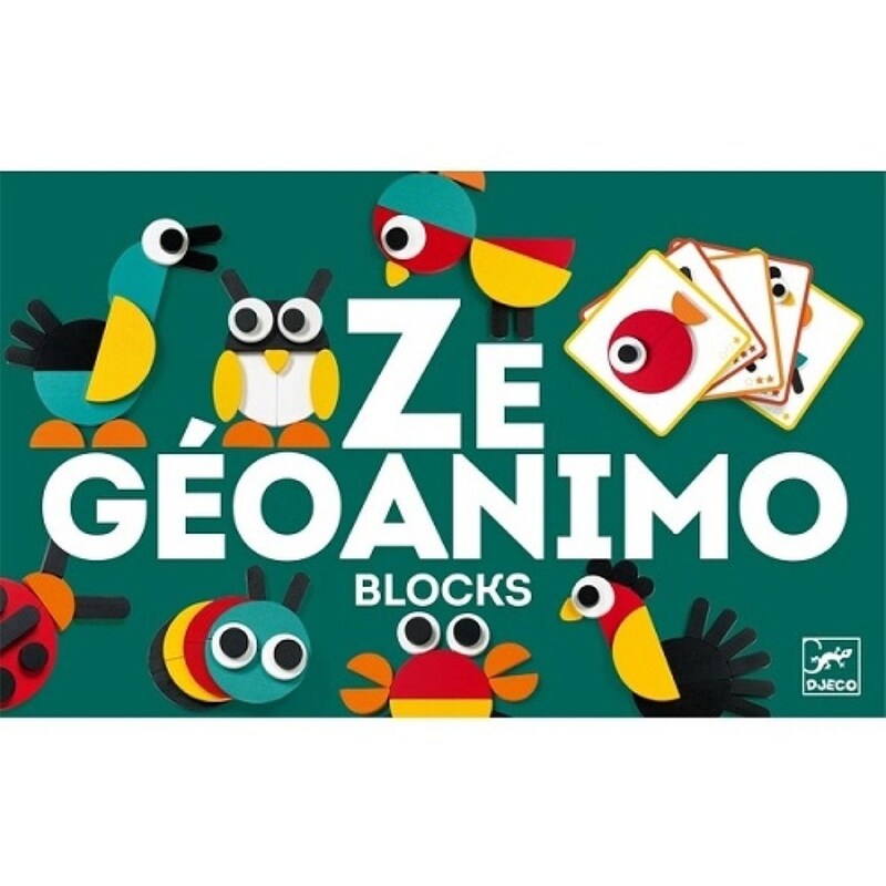 DJECO Djeco Παιχνίδι Σύνθεσης Εικόνας Με Ξύλινα Τουβλάκια Ze Geoanimo