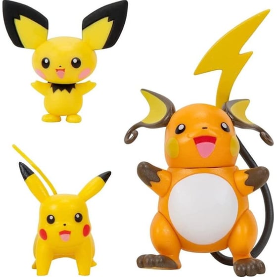 Φιγούρες Jazwares Pokemon Select - Pichu, Pikachu And Raichu Evolution Multi-pack (8cm) image 1
