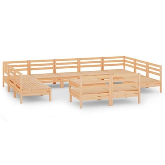 Vidaxl Σαλόνι Κήπου Σετ 12 Τεμαχίων Από Μασίφ Ξύλο Πεύκου image 2