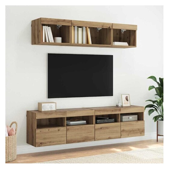 Έπιπλο Τηλεόρασης VidaXL Επιτοίχιο με LED 80 x 30 x 40 cm - Artisan Δρυς image 5