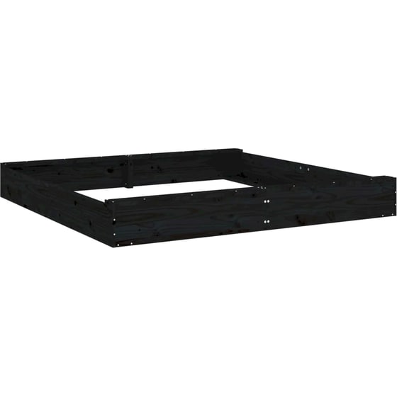 VidaXL Αμμοδόχος με Καθίσματα Τετράγωνη 160x160x20cm Ξύλινη - Μαύρο image 2