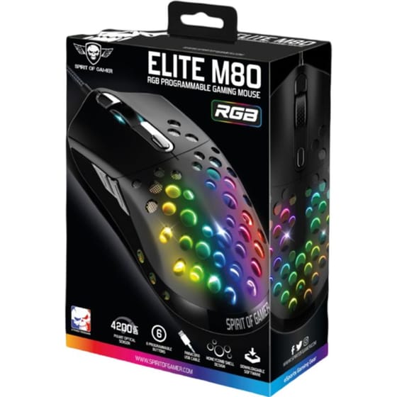 Gaming Ενσύρματο Ποντίκι Spirit Of Gamer Elite-M80 4200 DPI RGB - Μαύρο image 2