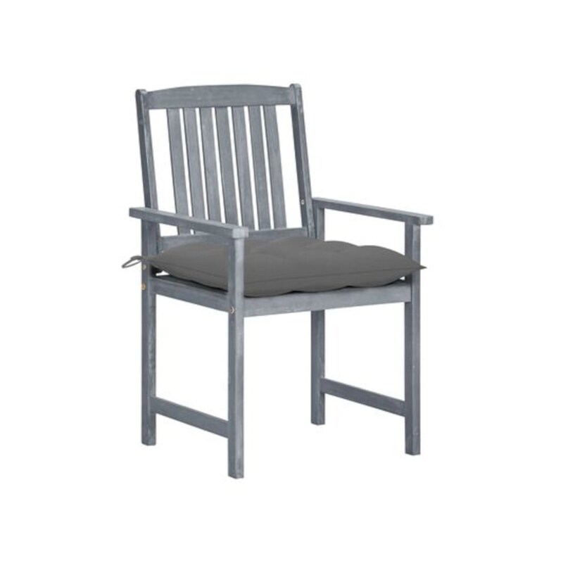 Σετ Καρέκλες κήπου VIidaXL Ξύλινες 4 τμχ- Γκρι/Γκρι