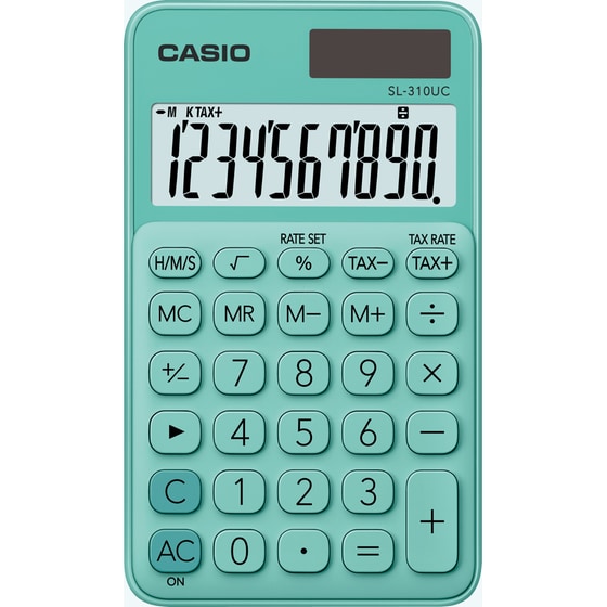 Αριθμομηχανή Casio Τσέπης 10 Ψηφίων SL-310UC-GnN Green image 0