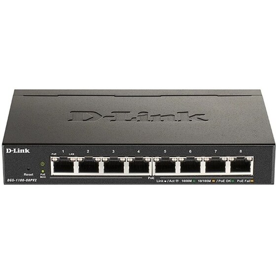 D-Link DGS-1100-08PV2 Network Switch Managed L2 8-Port Gigabit PoE Smart image 1