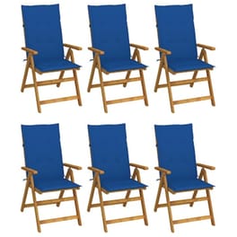 Vidaxl Καρέκλες Κήπου Πτυσσόμ. 6 Τεμ. Μασίφ Ξύλο Ακακίας Με Μαξιλάρια