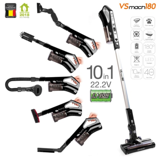 TURBOTRONIC TT-VS180 180 W 1 L Μαύρη Σκούπα Stick image 2