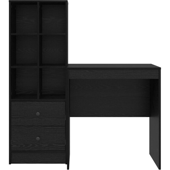 Γραφείο VidaXL 115,5x50x127 cm - Μαύρη Οξιά (2 τεμ.) image 5