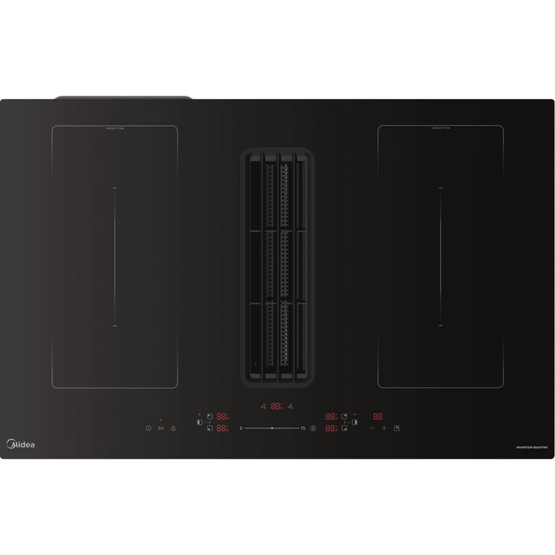 MIDEA MIH742FY58K2Y 80 cm Μαύρο Εστία Επαγωγική Αυτόνομη με Ενσωματωμένο Απορροφητήρα