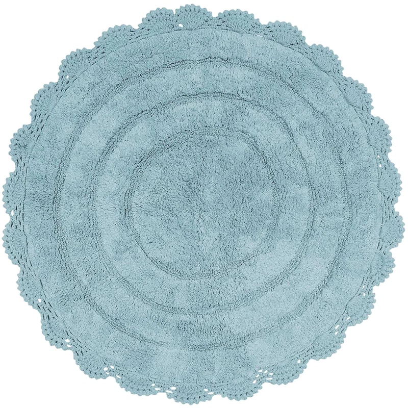 Πατάκι Μπάνιου Das Home Στρόγγυλο Βαμβακερό 60 cm - Μπλε