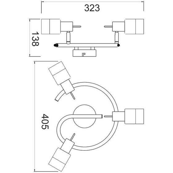 Σποτ Τρίφωτο Aca Platinum Mc6563g Μεταλλικό - Ασημί image 1