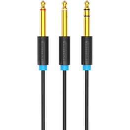 VENTION Καλώδιο Ήχου BATBI 2x 6.5mm Jack Male σε 1x 6.5mm Jack Male 3 m Μαύρο