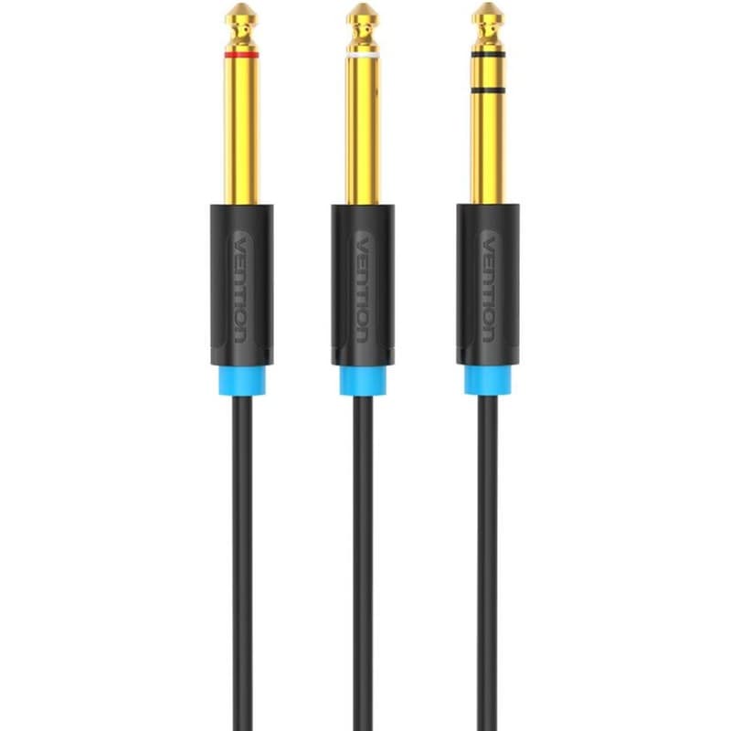 VENTION Καλώδιο Ήχου BATBI 2x 6.5mm Jack Male σε 1x 6.5mm Jack Male 3 m Μαύρο