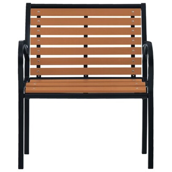 Καρέκλες Κήπου Vidaxl από Ατσάλι 2 Τεμ. 56x60x80cm - Καφέ/Μαύρο image 3