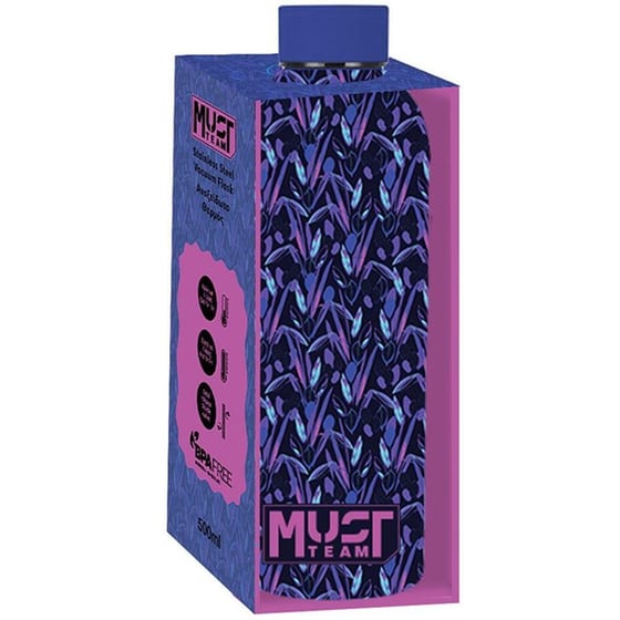 Μπουκάλι Θερμός Must Ανοξείδωτο Purple Design 500ml image 1