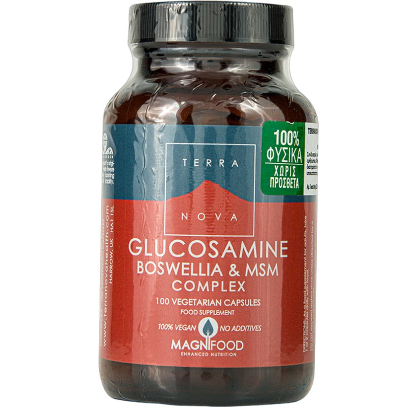 Ειδικό Συμπλήρωμα Διατροφής Terranova Glucosamine, Boswellia και Msm Complex - 100 κάψουλες