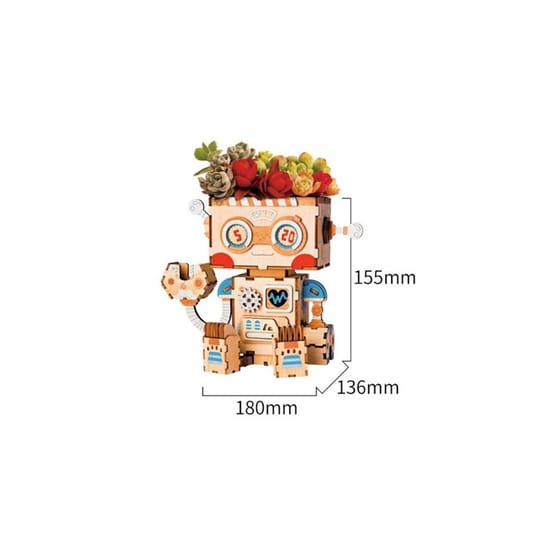 Ξύλινο 3D Puzzle Γλαστράκι Robot image 2