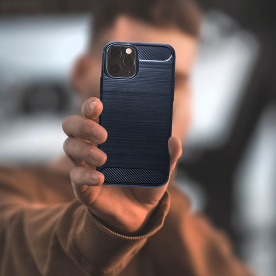 Θήκη Apple iPhone 14 Pro Max - Sonique Carbon Brushed - Μπλε image 1
