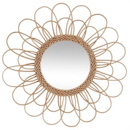 Διακοσμητικός Καθρέφτης Τοίχου Spitishop από MDF Φ56 cm - Φυσικό