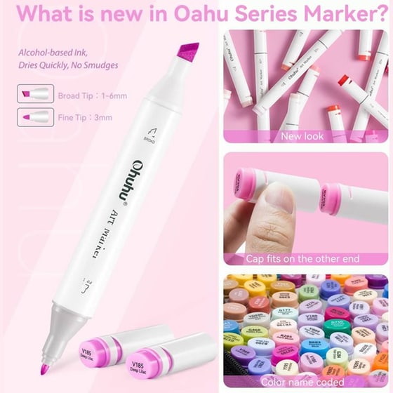 Μαρκαδόροι Ohuhu Oahu Alcohol Fine Chisel (80 Τεμάχια) image 1