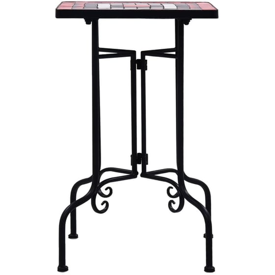 Τραπέζι Εξωτερικού Χώρου Βοηθητικό VidaXL από Σίδηρο 35x35x56 cm - Τερακότα/Λευκό image 1