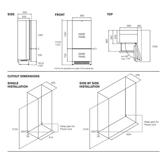 BERTAZZONI RBM90S5FPNSXPRO 556 Lt Inox Εντοιχιζόμενος Ψυγειοκαταψύκτης image 16