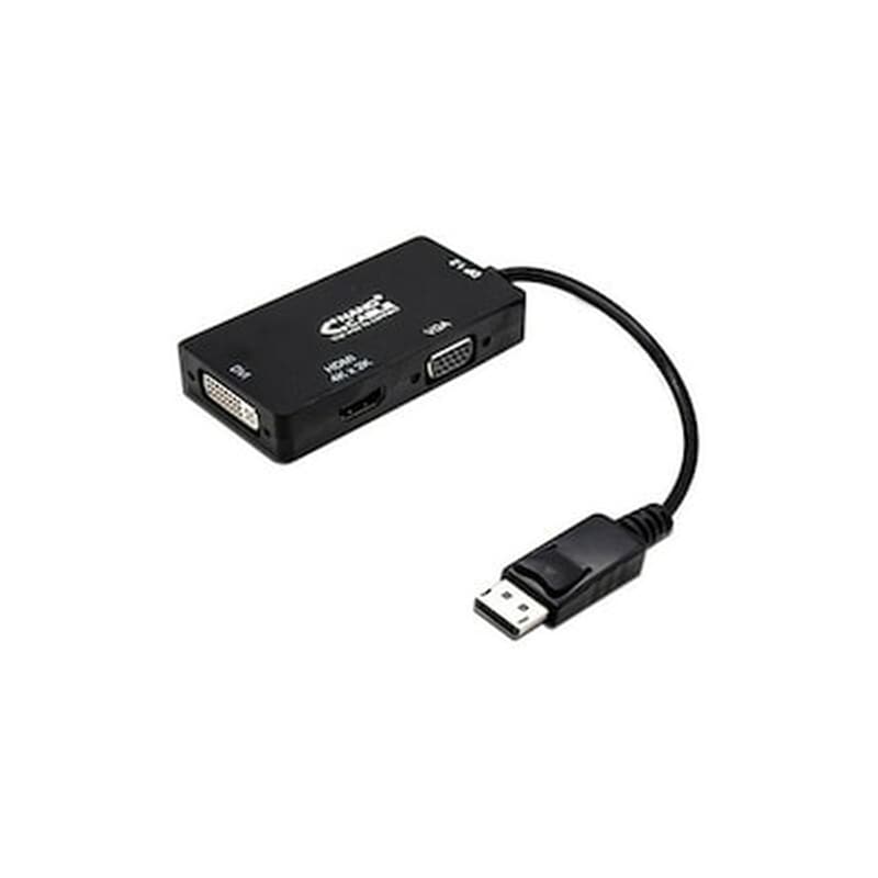 NANOCABLE Αντάπτορας Displayport Σε Vga/dvi/hdmi 3 En 1 Nanocable 10.16.3301-bk Μαύρο