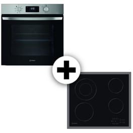 INDESIT IO 258HS X & RI 261 X 70 Lt Inox Εντοιχιζόμενος Σετ Φούρνος και Εστία
