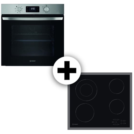 INDESIT IO 258HS X & RI 261 X 70 Lt Inox Εντοιχιζόμενος Σετ Φούρνος και Εστία image 0