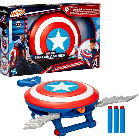 Nerf Εκτοξευτής Marvel Studios Captain America Brave New World: Skyshot Blaster (F9302) image 3