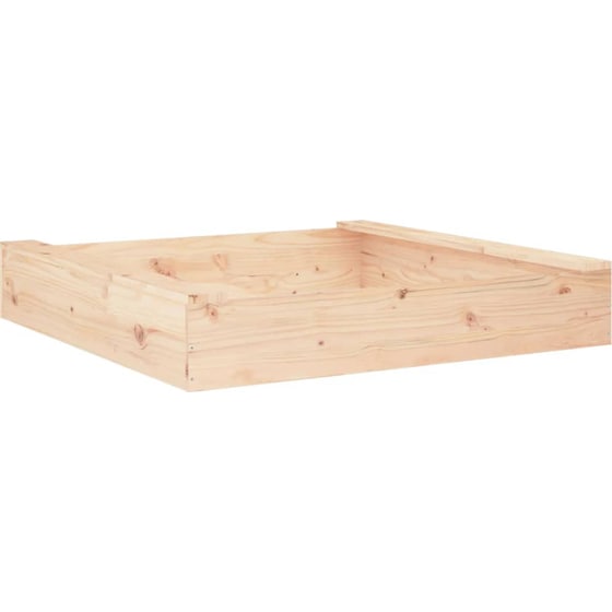 VidaXL Αμμοδόχος με Καθίσματα Τετράγωνη 111x111x20cm Ξύλινη - Φυσικό Χρώμα Ξύλου image 5