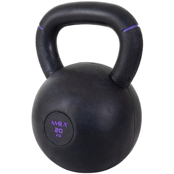 Kettlebell Amila Original Rubber 90479 Κλασικό από Λάστιχο 20kg - Μαύρο/Μωβ image 0