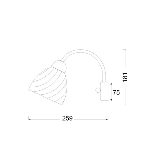 Απλίκα Τοίχου Aca Byron Dlx7391wbr Μεταλλική 12x25.9x18.1 cm - Μπρονζέ/Λευκή image 1