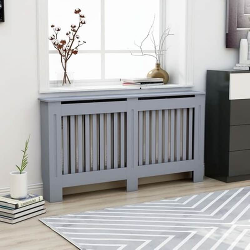 VIDAXL Vidaxl Κάλυμμα Καλοριφέρ Ανθρακί 152 X 19 X 81 Εκ. Από Mdf
