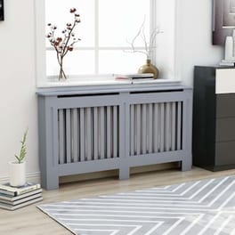 Vidaxl Κάλυμμα Καλοριφέρ Ανθρακί 152 X 19 X 81 Εκ. Από Mdf