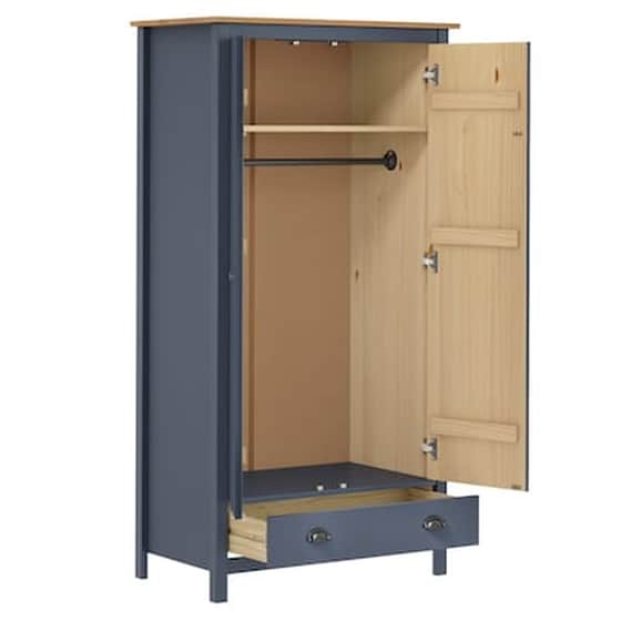 Vidaxl Ντουλάπα Hill Range Δίφυλλη Γκρι 89x50x170 Εκ. Ξύλο Πεύκου image 4