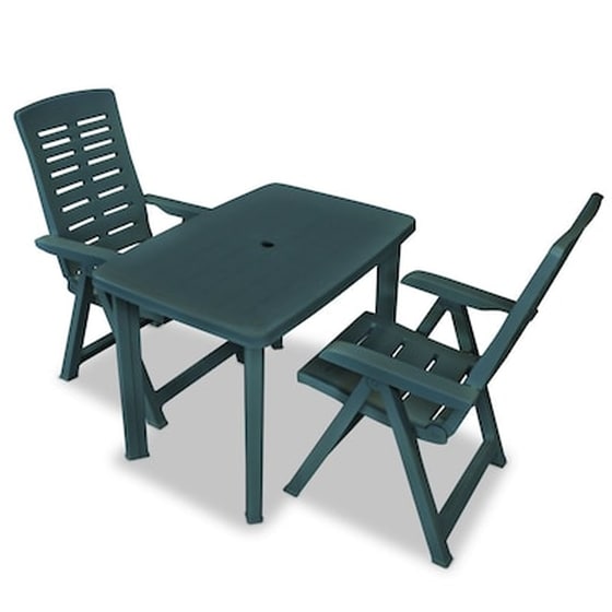 Vidaxl Σετ Επίπλων Bistro 3 Τεμαχίων Πράσινο Πλαστικό image 0