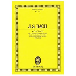 Βιβλίο Για Σύνολα Editions Eulenburg Bach J.s. - Concerto In D Minor Bwv1063 [pocket Score]