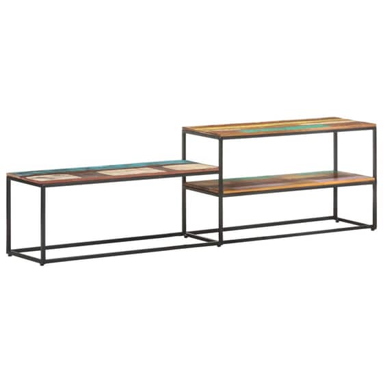 Έπιπλο Τηλεόρασης VidaXLαπό Μασίφ  Ξύλο 180x30x50cm - Καφέ image 3