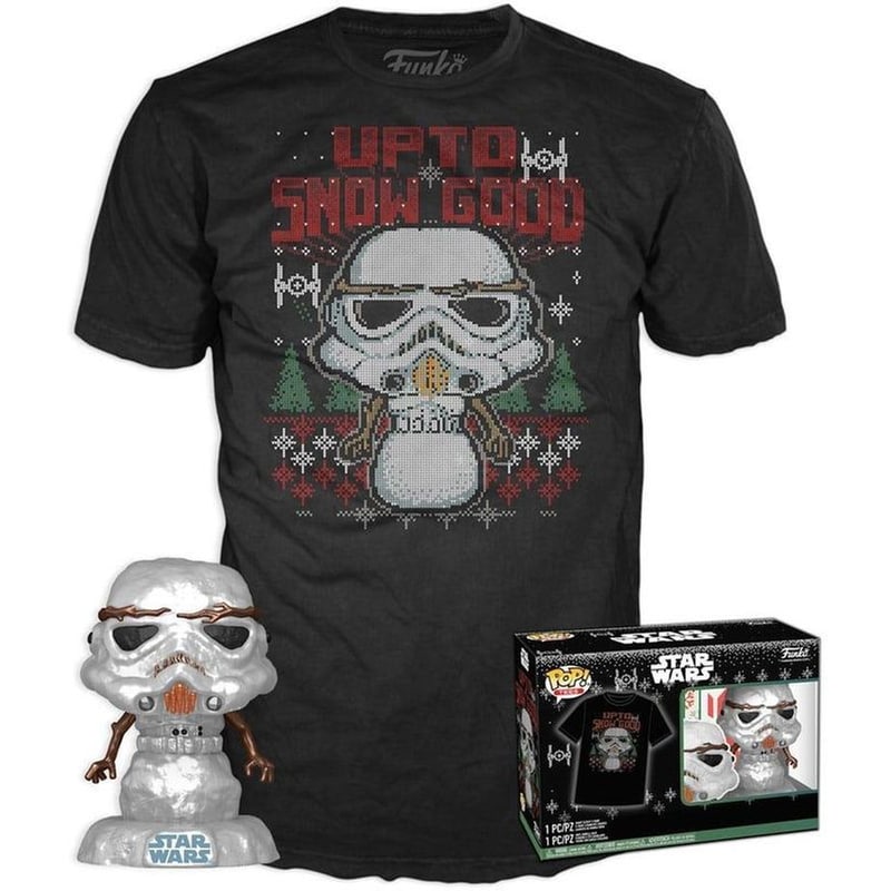 Funko Pop! Box: Star Wars The Mandalorian - Holiday Stormtrooper (metallic) Με T-shirt (m)