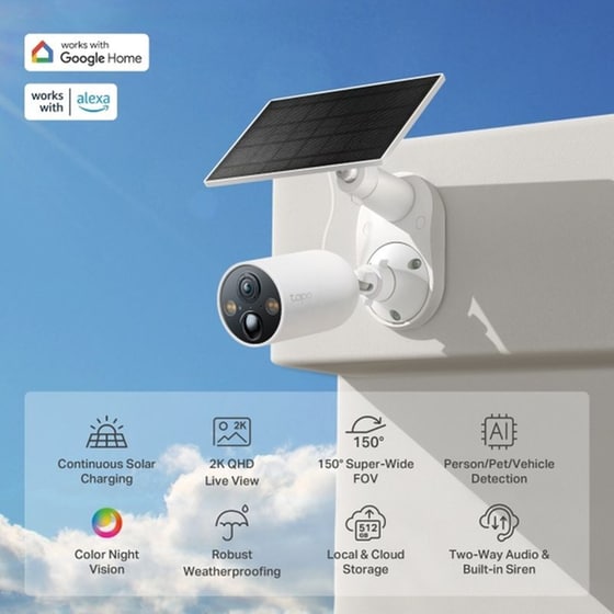 Ασύρματη IP Camera TP-LINK Tapo C425 KIT 2K Bullet με Ηλιακό πάνελ image 1