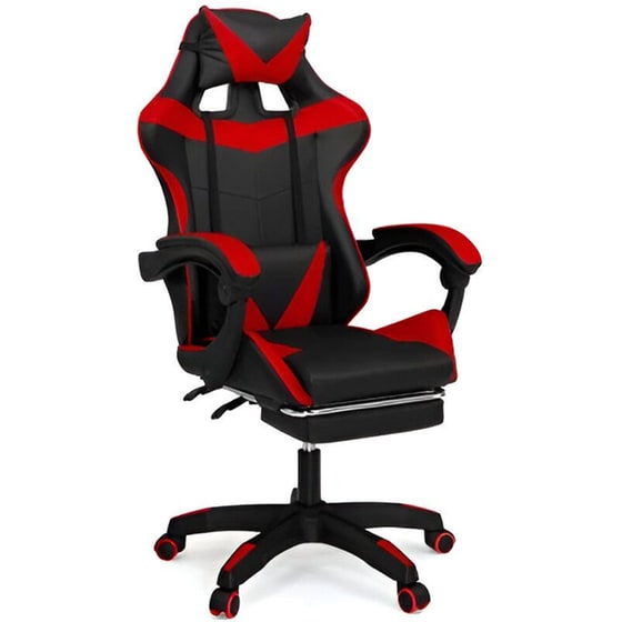 Καρέκλα Gaming Idomya 30078800 από Δερματίνη με Υποπόδιο - Μαύρη/Κόκκινη image 0