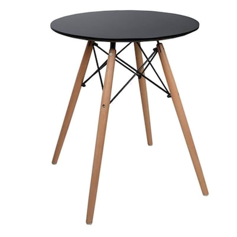 HOMEMARKT Τραπέζι Minimal Μαύρο Με Ξύλινα Πόδια