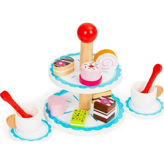 Παιδικό Ξύλινο Ecotoys Σετ Τσαγιού Με 14 Αξεσουάρ image 1