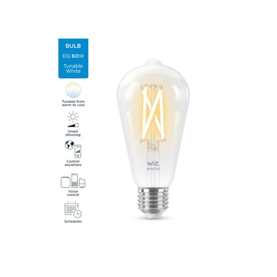Έξυπνη Λάμπα LED WiFi WiZ ST64 E27 60W Filament Clear - Λευκό image 2