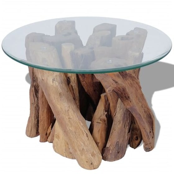 Τραπεζάκι Σαλονιού VidaXL από Μασίφ Ξύλο Teak 50x40cm - Καφέ image 2