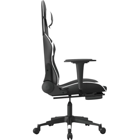 Καρέκλα Gaming VIDAXL 345462 με Υποπόδιο από Τεχνητό Δέρμα - Μαύρο image 3