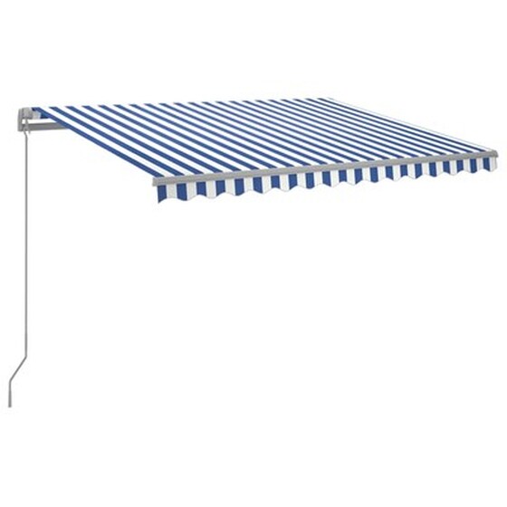 Τέντα Vidaxl Συρόμενη Χειροκίνητη με LED 300x250cm - Λευκό/Μπλε image 2