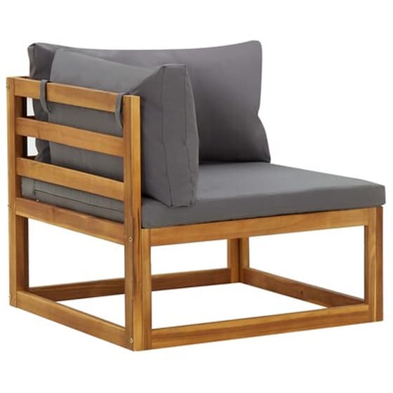 Καναπέδες VidaXL Γωνιακοί  Τμηματικοί  2 τμχ από Μασίφ Ξύλο Ακακίας 70x70x60 cm - Γκρι image 2