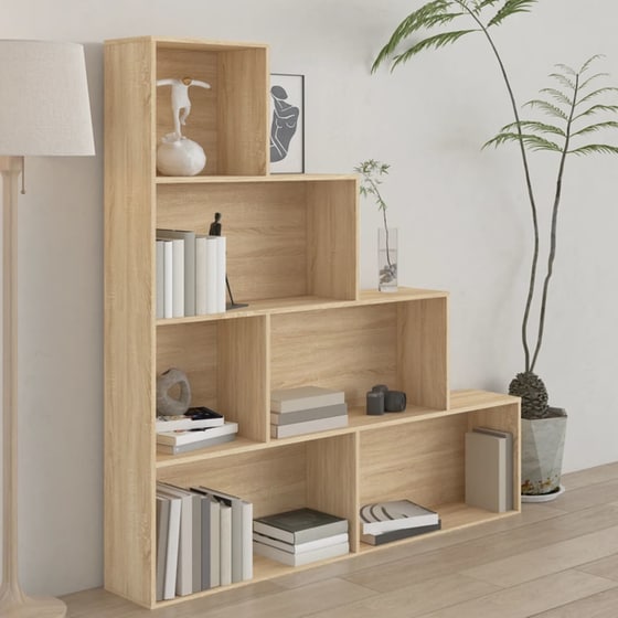 Βιβλιοθήκη VidaXL από Μοριοσανίδα 155x24x160 cm - Μπεζ/Sonoma image 2
